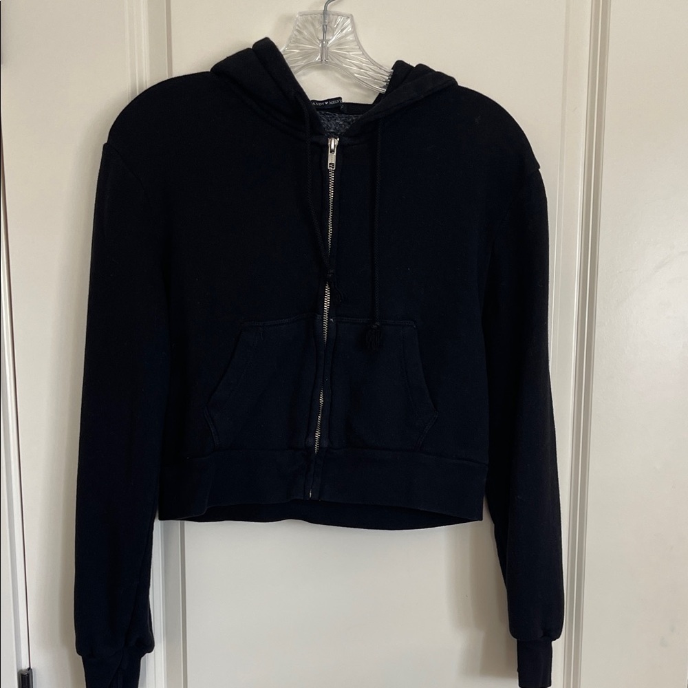 Brandy Melville Black Zip-Up Hoodie
